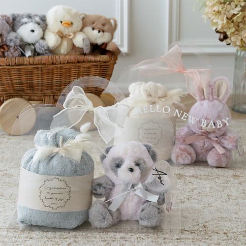 TINOふわぬい おむつケーキ クリアバッグ ギフトセット