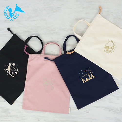 【名入れ 出産祝い】 アンファン ラフィネ 巾着バッグ(大) レーヴ